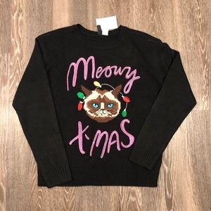 H&M XS Christmas Kitty Top Brand New